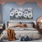 Floral Wall Art – Large Blue & White Canvas Painting, Textured Flower Wall Decor, Landscape Artwork for Living Room, Bedroom & Home